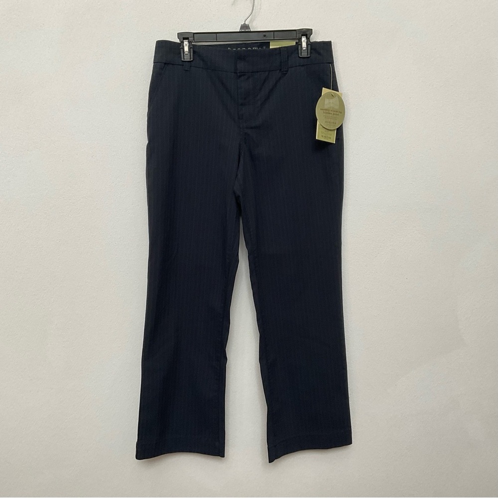 NWT Sonoma Navy Blue Pinstripe Trouser Slimming Panel Size 10 Petite Office Work